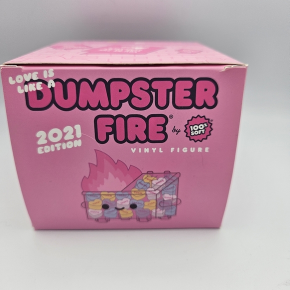 100% Soft Love is like a Dumpster Fire Valentines 2021 Edition Pink Candy Vinyl - Picture 2 of 12